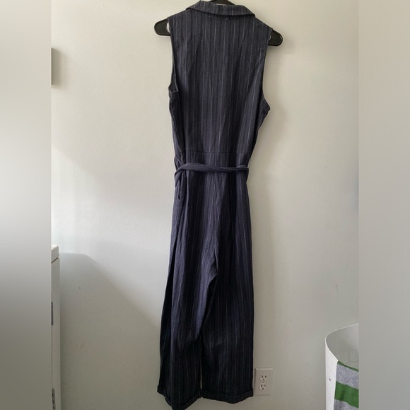 Vintage style striped cotton romper light denim cotton - Picture 8 of 11